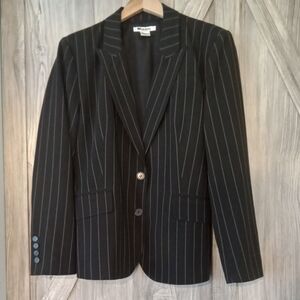 Nygard Collection Black Pin Striped Blazer 14